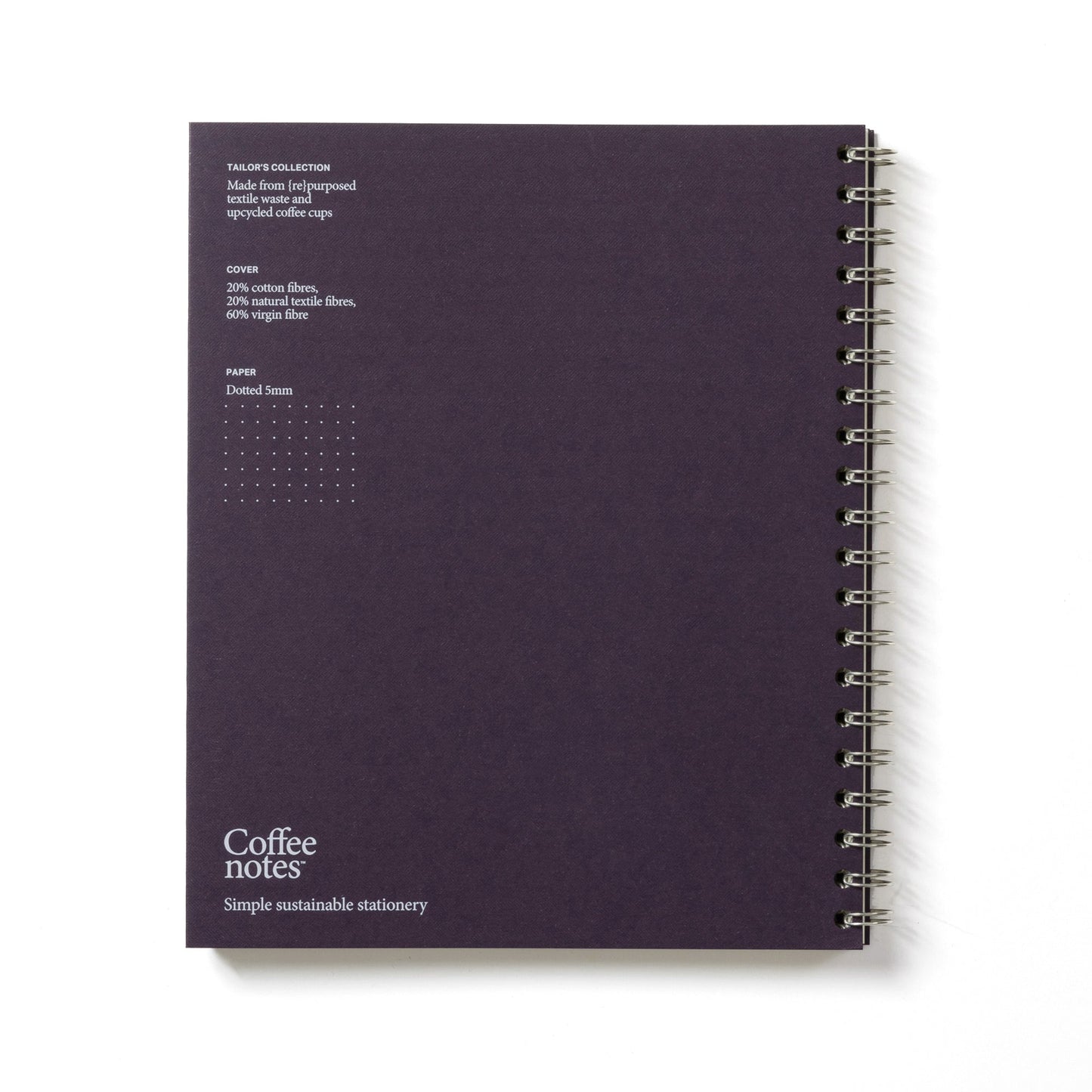 Aubergine Tweed Wirebound Notebook (Dotted)
