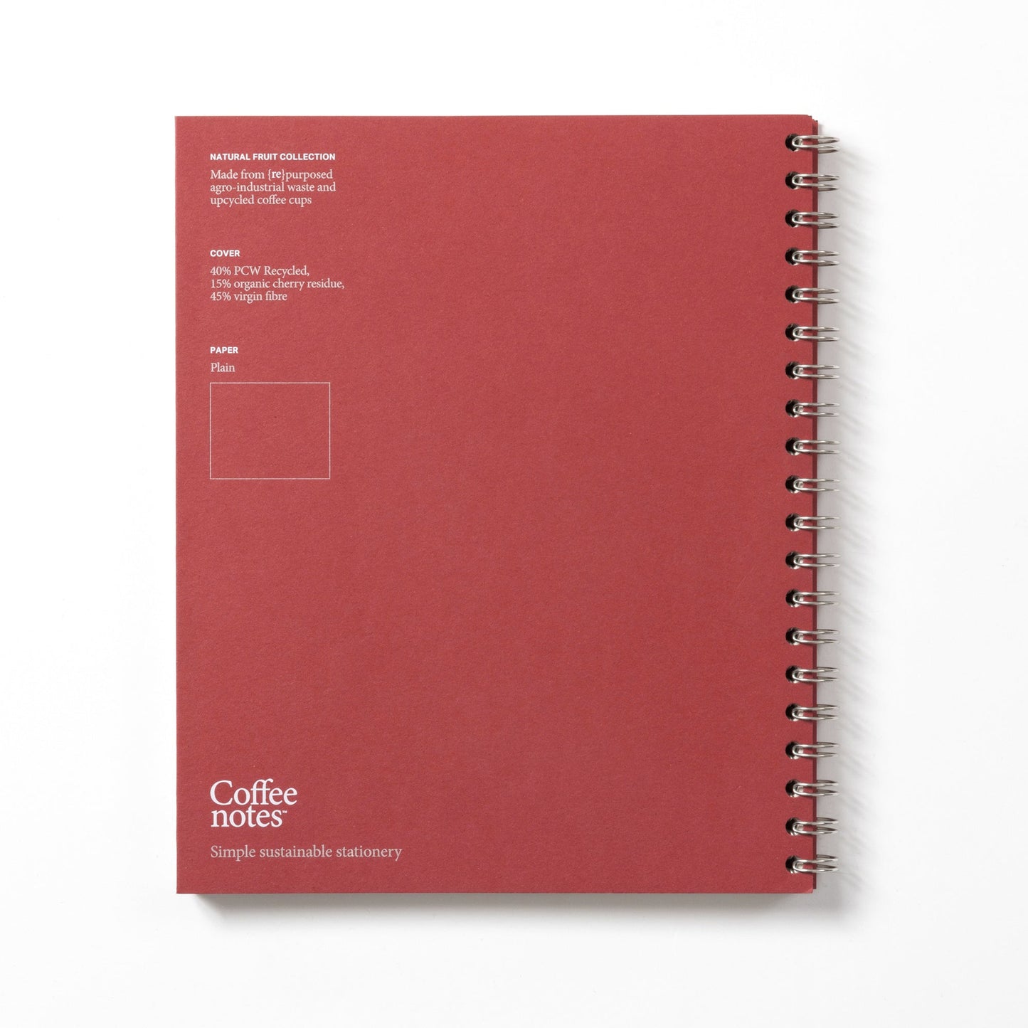 Cherry Wirebound Notebook (Plain)