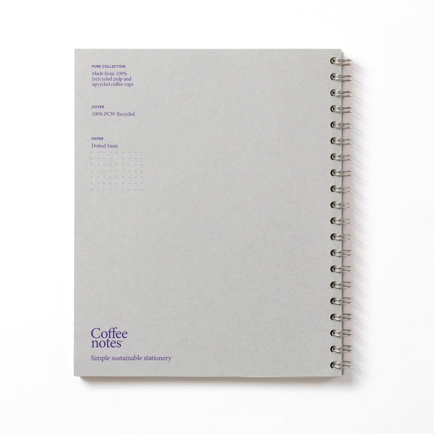 Grey Wirebound Notebook (Dotted)