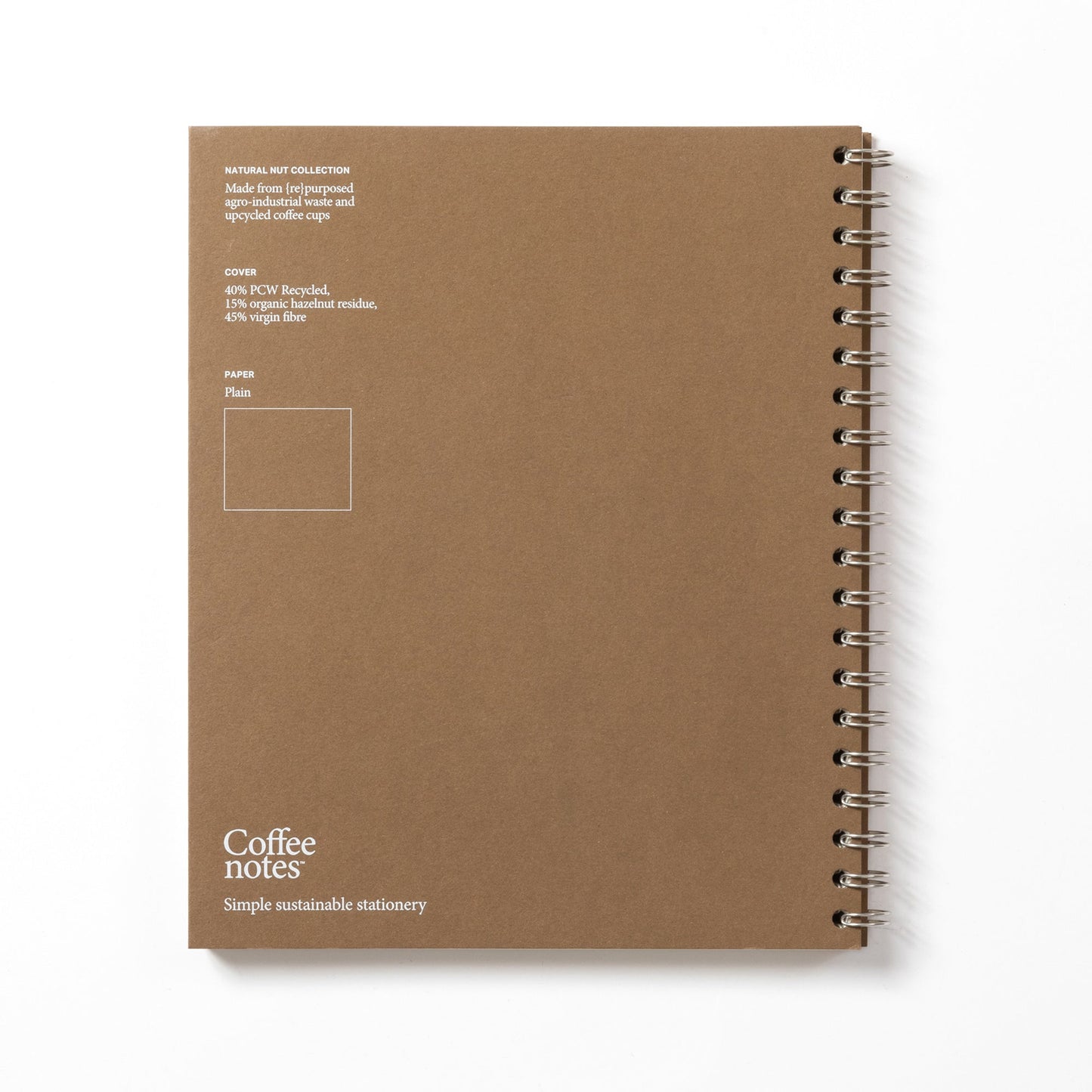 Hazelnut Wirebound Notebook (Plain)