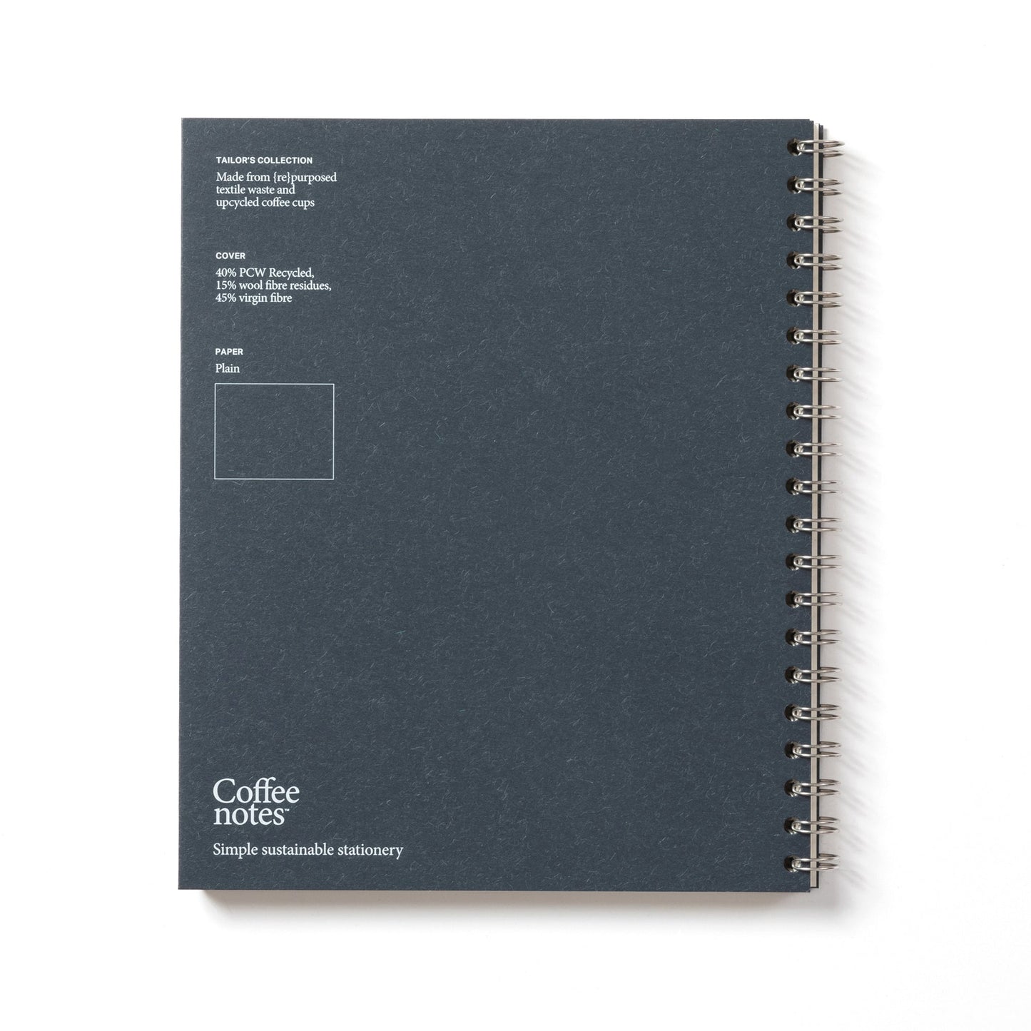Navy Wool Wirebound Notebook (Plain)