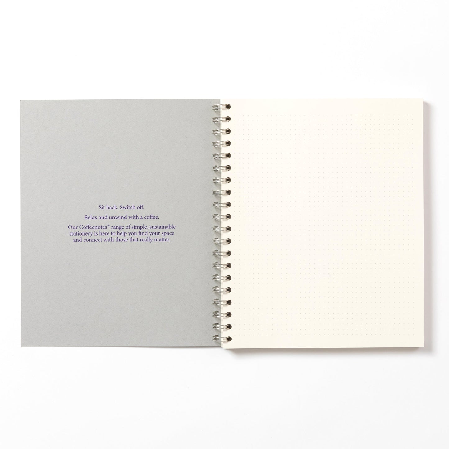 Grey Wirebound Notebook (Dotted)